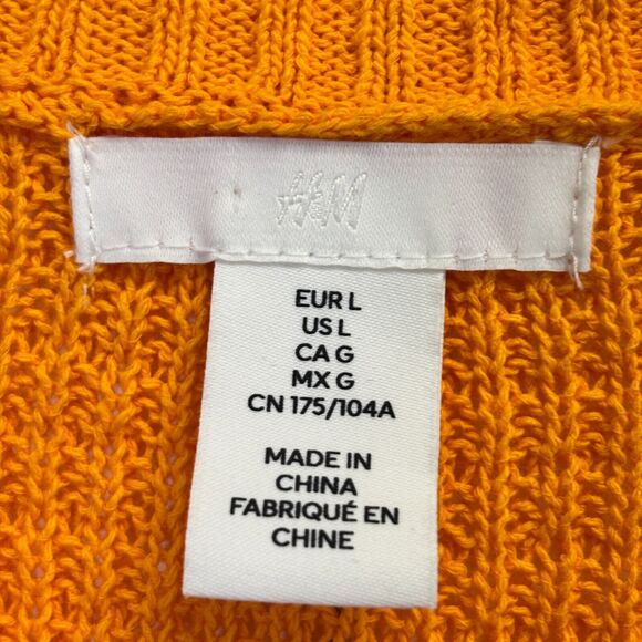 Crochet Midi Dress Women Large Orange‎ Maximalist Boho Festival Beach Semi-sheer - Picture 3 of 8